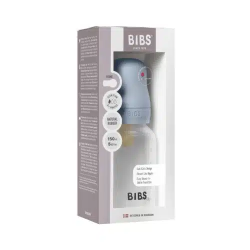 BIBS Slow Flow 150ml Latex Baby Bottle - Blue 1
