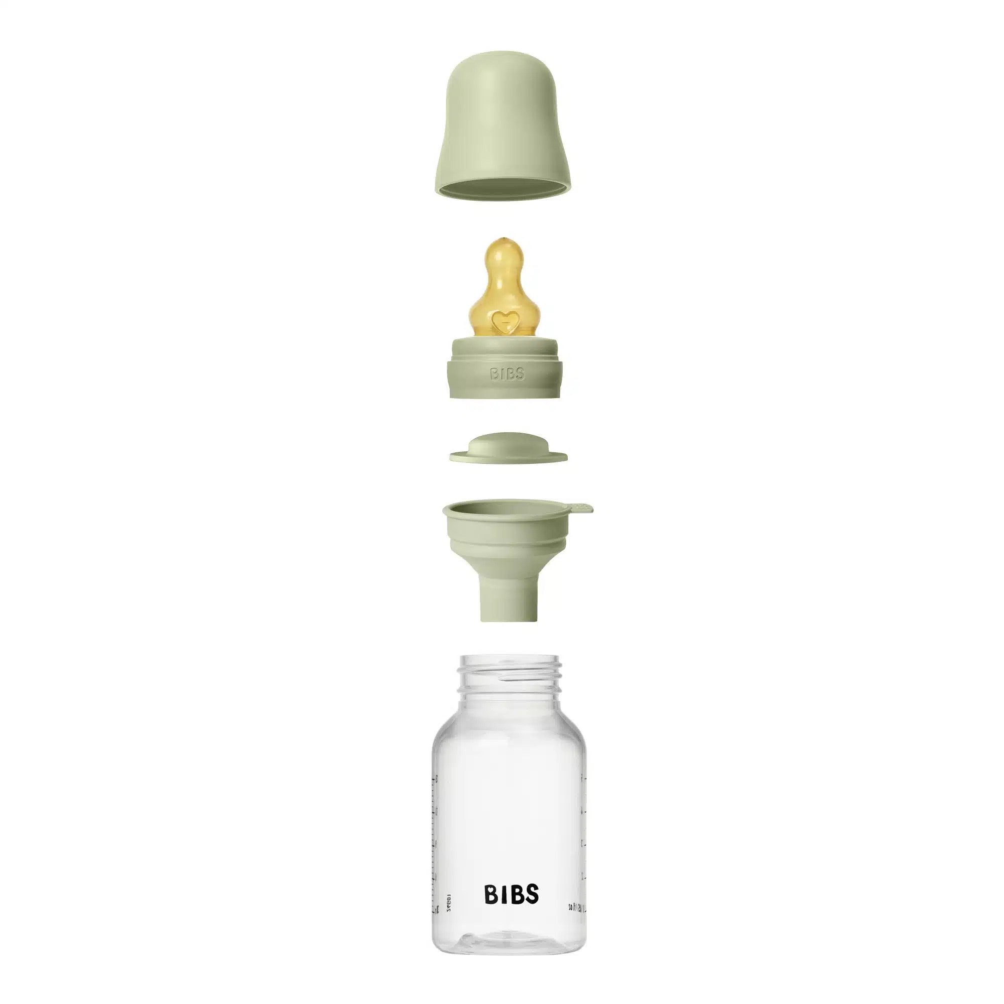 BIBS Slow Flow 150ml Round Latex Baby Bottle - Sage 4