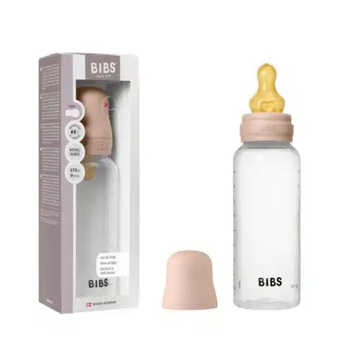 BIBS Medium Flow 270ml Latex Baby Bottle - Blush 1