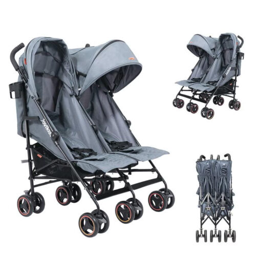 Jovikids Ezra Twin Double Stroller - Quiet Shade (Grey)