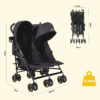 Jovikids Ezra Twin Double Stroller - Shadow Black 11