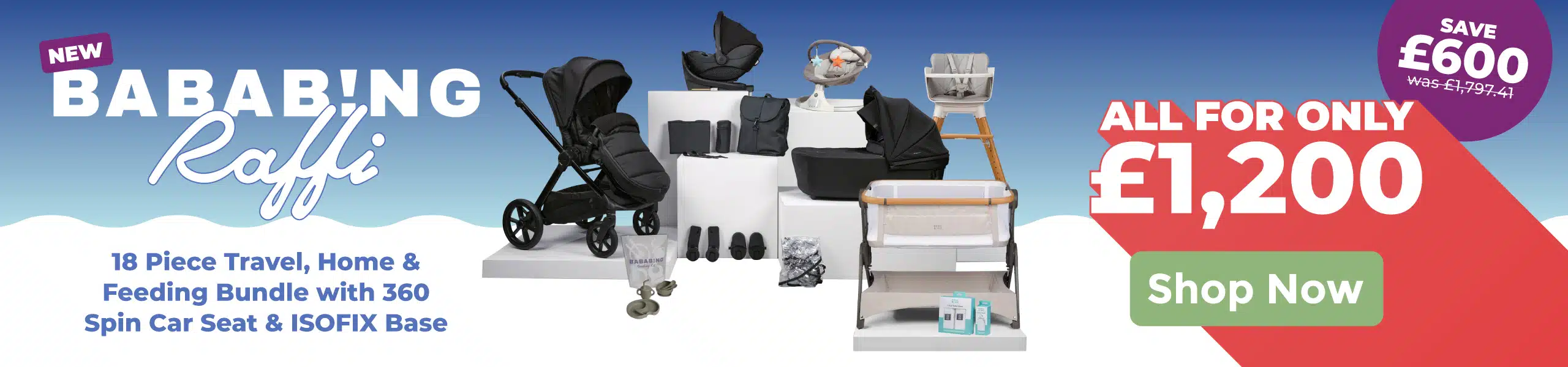 Bababing 18 Piece Travel, Home and Feeding Bundle - All you need baby equipment bundle