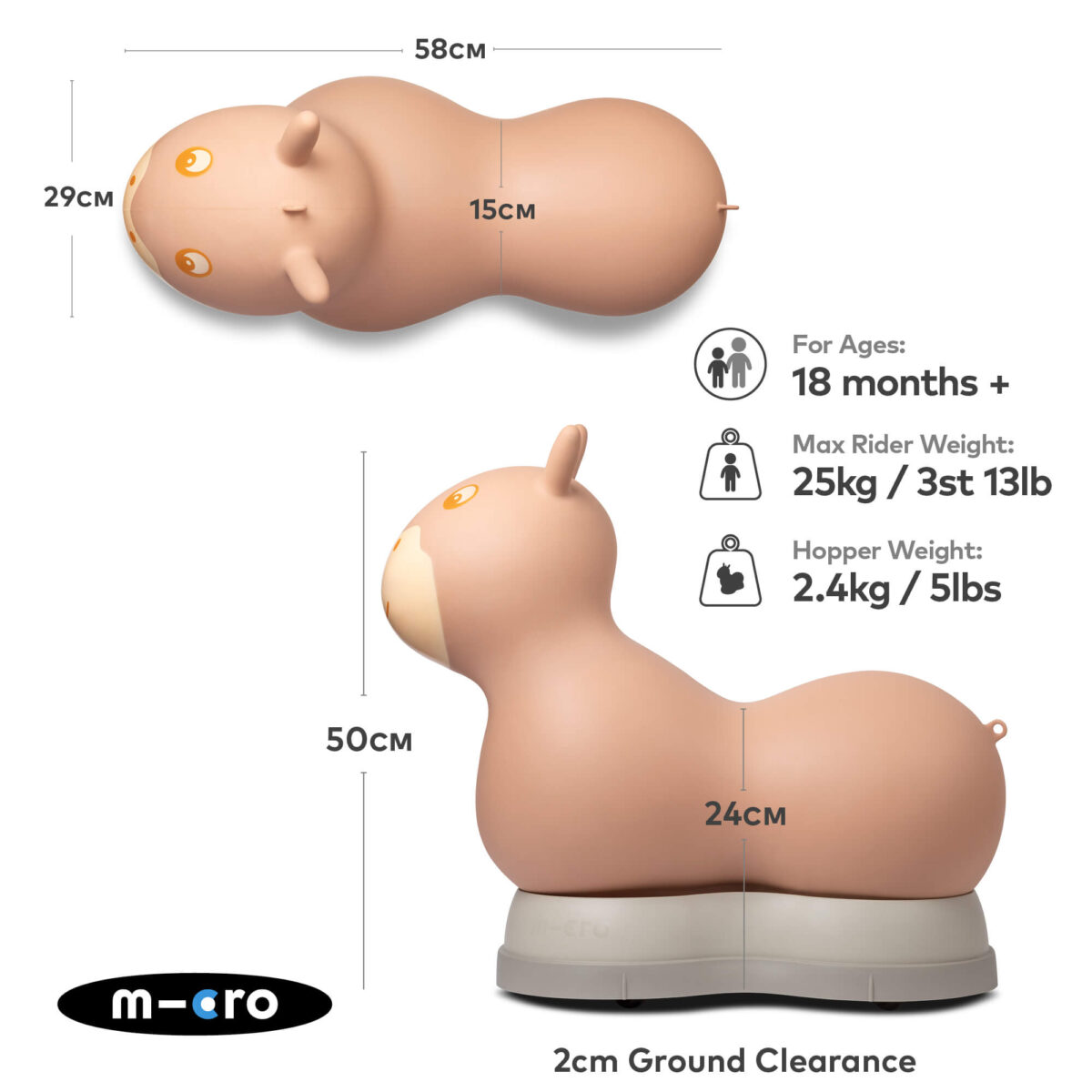 Micro Scooters Air Hopper Ride-On – Mocha 5