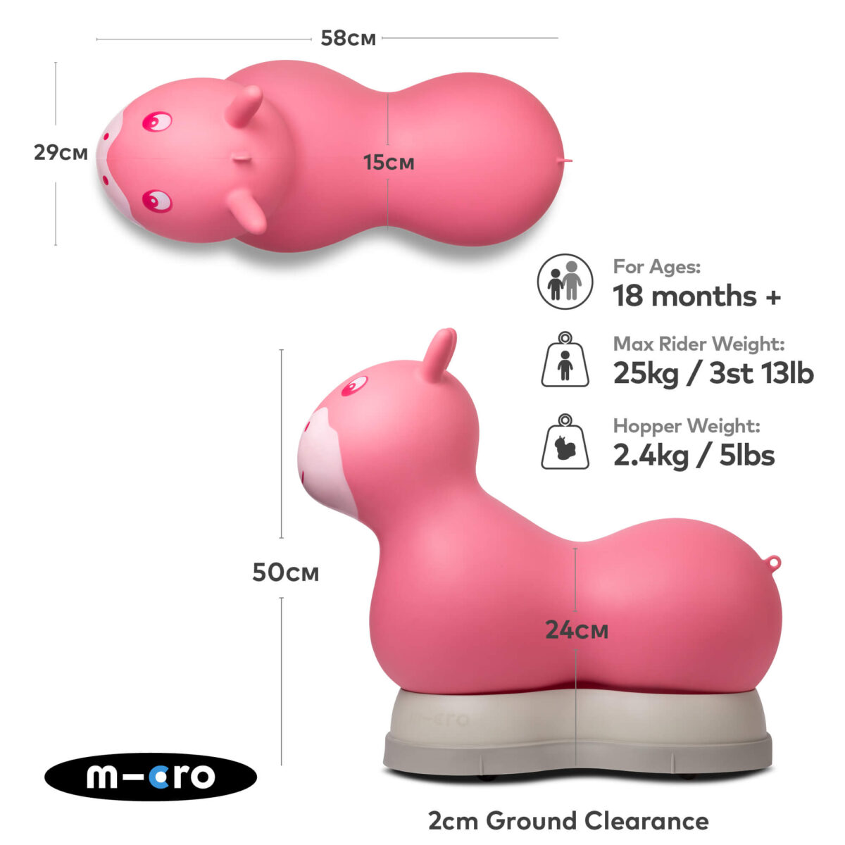 Micro Scooters Air Hopper Ride-On – Pink 3