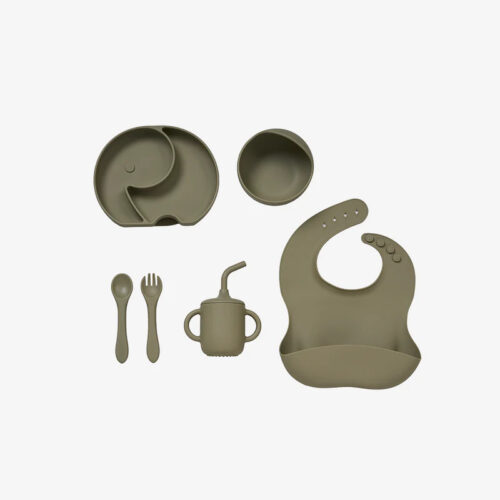 Bababing 6 Piece Feeding Set – Olive Green