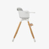 BabaBing Una Highchair - White & Grey Wood 4