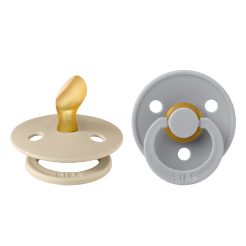 BIBS Colour Anatomical Latex Pacifiers – Vanilla & Cloud (2 Pack) | Size 1