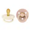BIBS Colour Symmetrical Latex Pacifiers – Ivory & Blush (2 Pack)