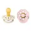 BIBS Boheme Latex Pacifiers Ivory & Blossom – 2 Pack | Size 1