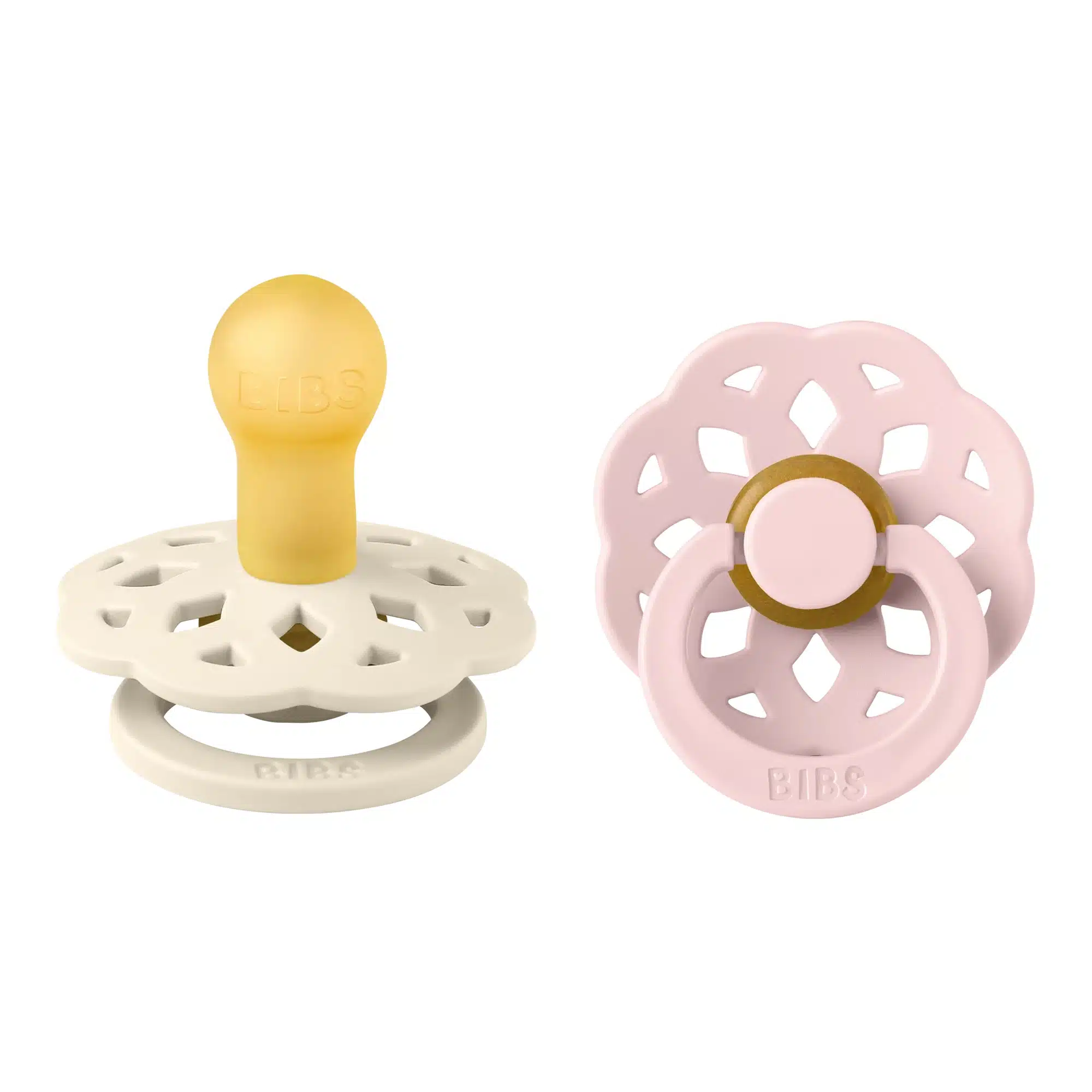 BIBS Boheme Latex Pacifiers Ivory & Blossom – 2 Pack | Size 1