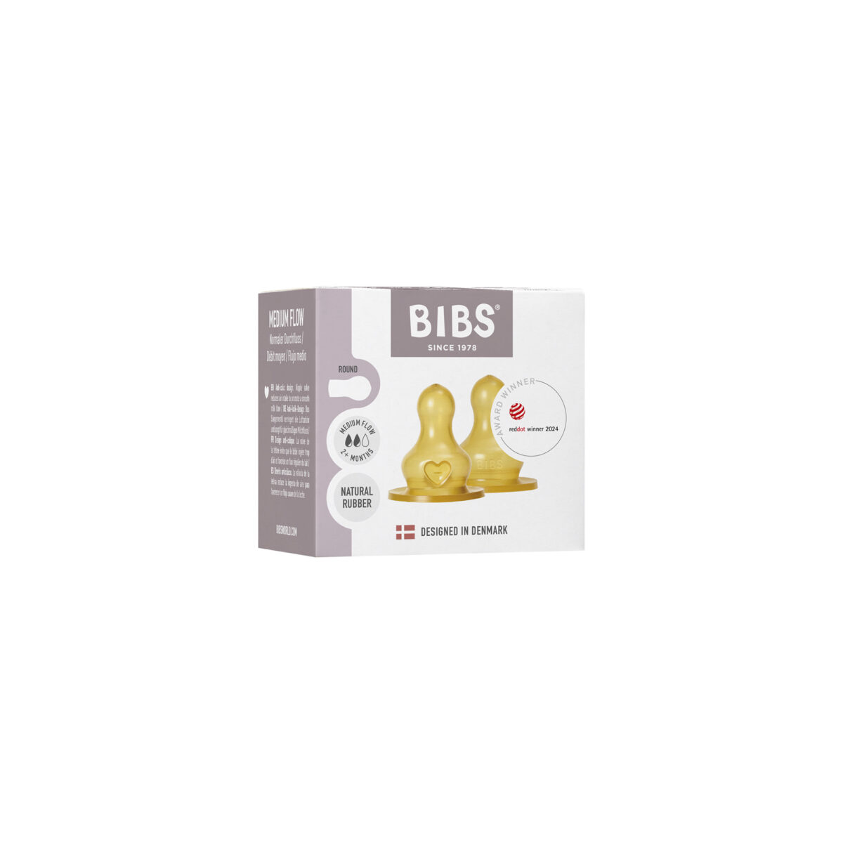BIBS medium Flow Latex Bottle Teats – 2 Pack 2