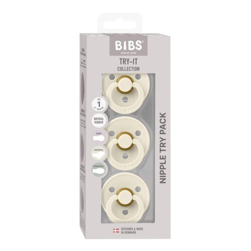 BIBS Colour Try It Pacifier Set - 3 Pack | Ivory