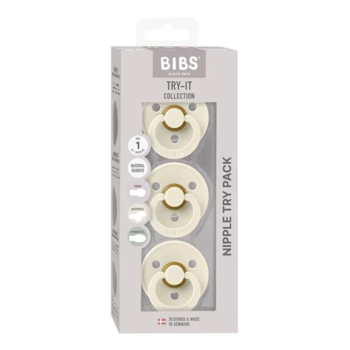 BIBS Colour Try It Pacifier Set - 3 Pack | Ivory