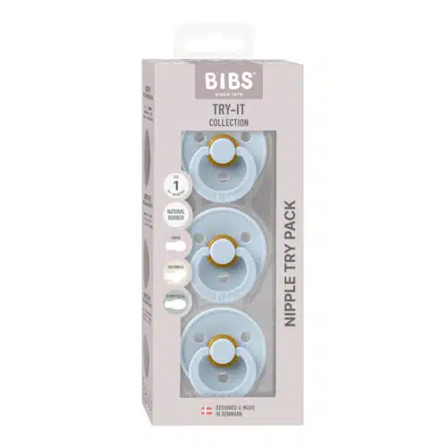 BIBS Colour Try It Pacifier Set - 3 Pack | Baby Blue
