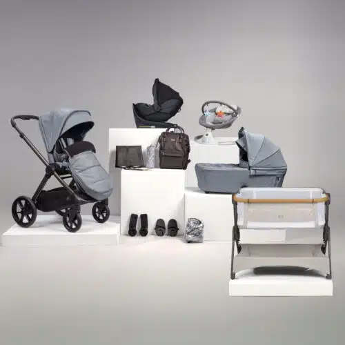 Bababing Raffi 16-Piece Travel & Home Bundle – Duck Egg with Spin Car Seat & ISOFIX Base