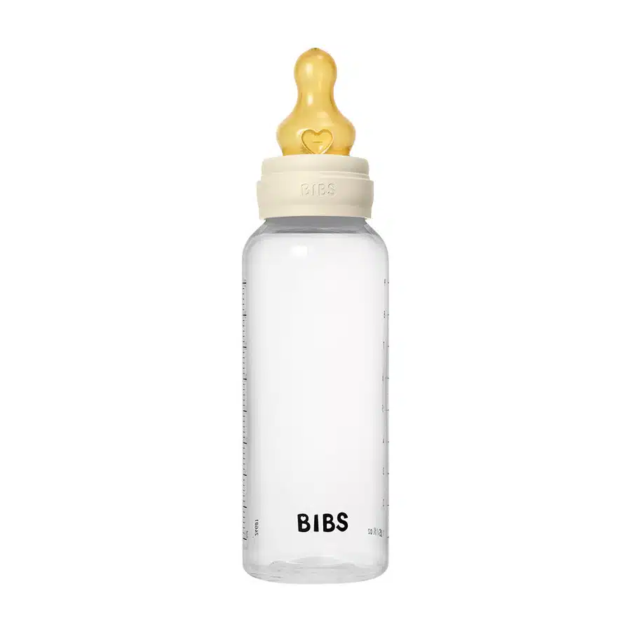 BIBS Medium Flow 2 Pack 270ml Round Latex Baby Bottle Set - Ivory 3