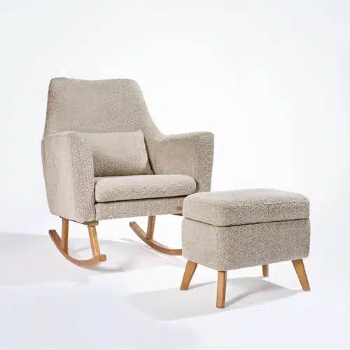 Tutti Bambini Oscar Luxe Rocking Chair & Footstool - Teddy Mushroom