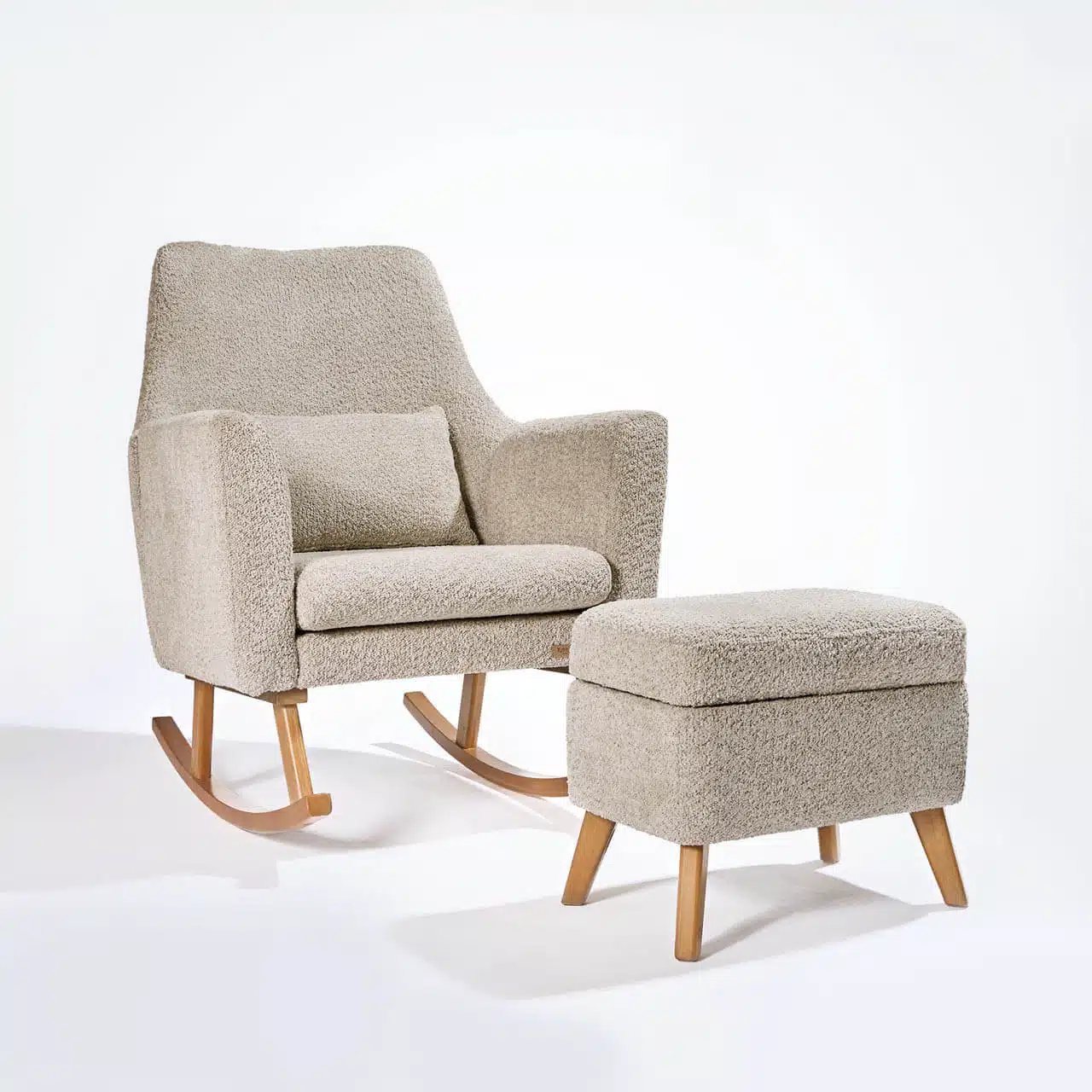 Tutti Bambini Oscar Luxe Rocking Chair & Footstool - Teddy Mushroom