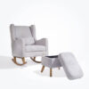 Tutti Bambini Wingback Harper Rocking Chair & Footstool – Teddy Cloud Grey 14