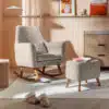 Tutti Bambini Oscar Luxe Rocking Chair & Footstool - Teddy Mushroom 3