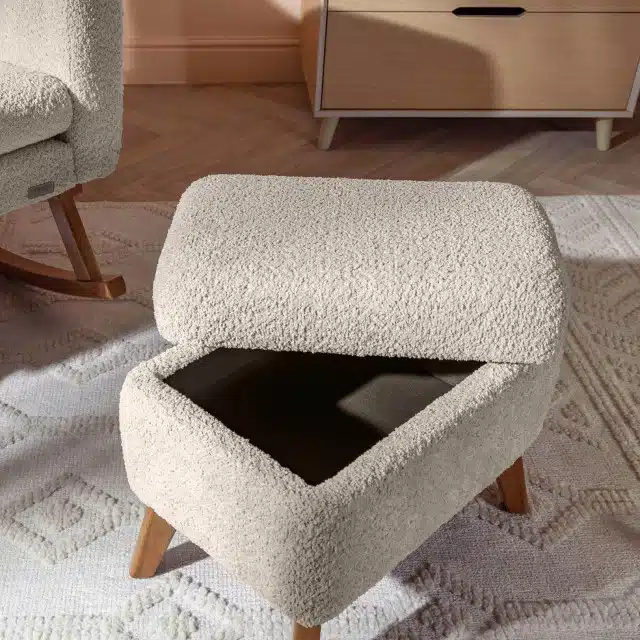 Tutti Bambini Oscar Luxe Rocking Chair & Footstool - Teddy Sage 10