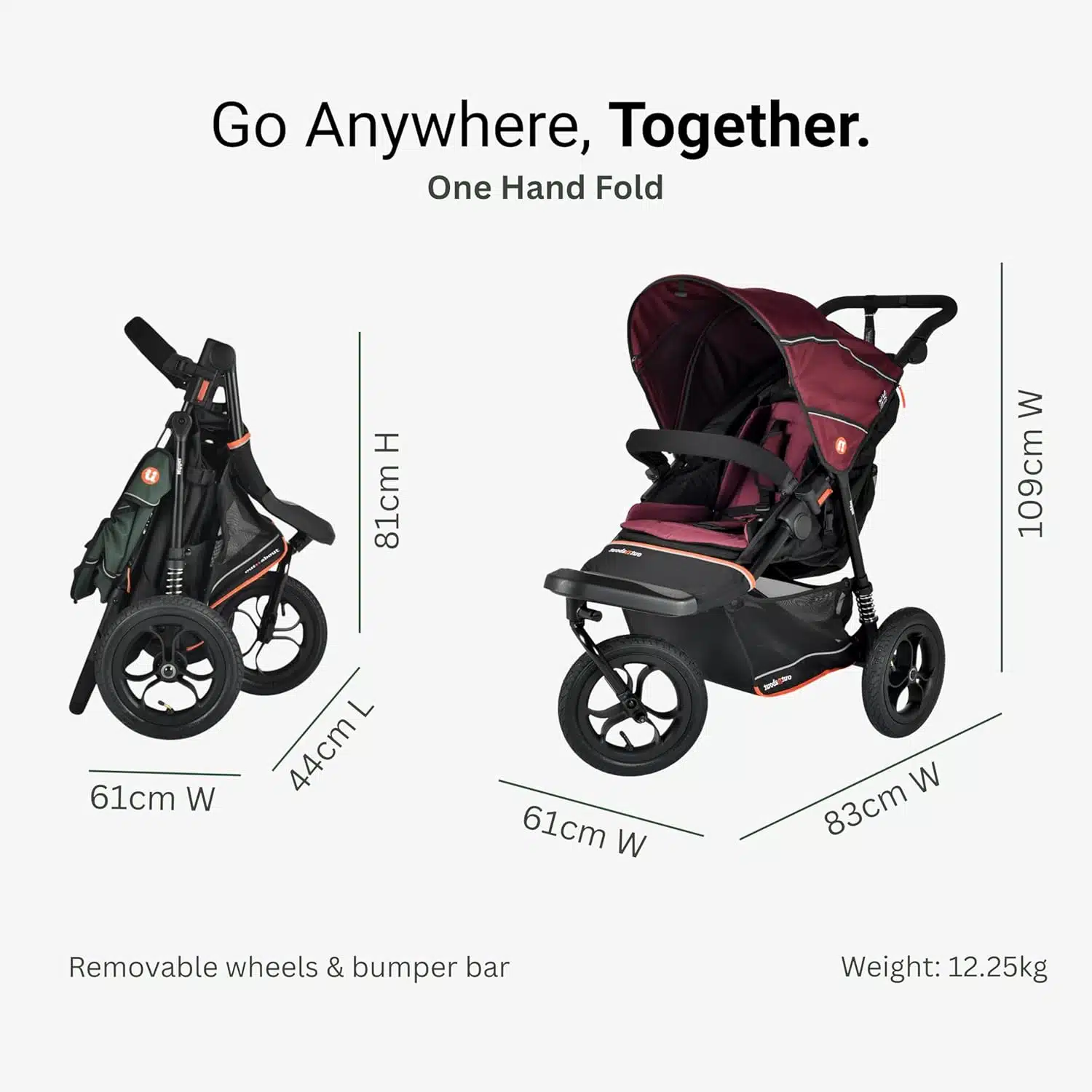 Out’n’About Single Nipper V6 Pushchair | Sycamore Green - Image 13