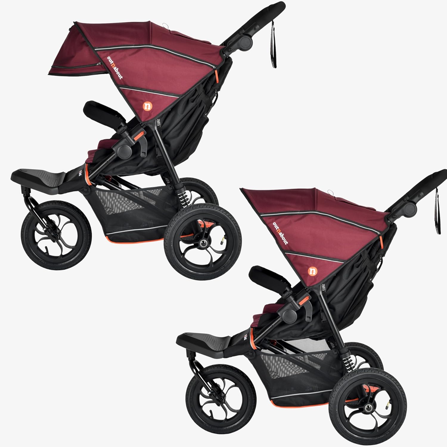 Out’n’About Single Nipper V6 Pushchair | Brambleberry Red - Image 11
