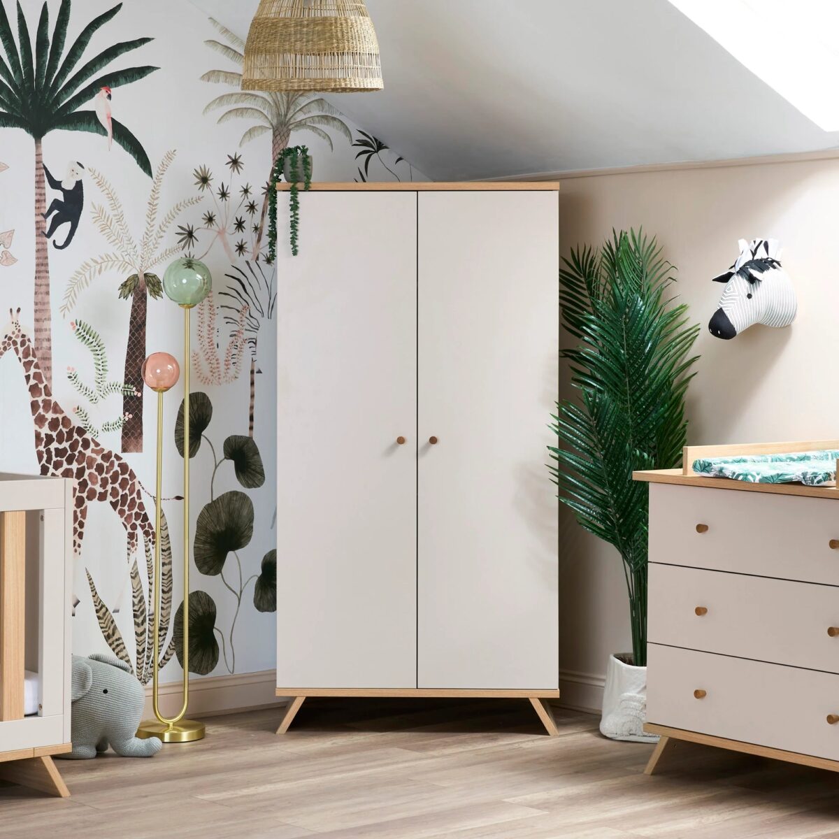 Obaby Thea 3 Piece Nursery Set Including Cot bed, Changing Unit and Wardrobe - Latte - Image 4