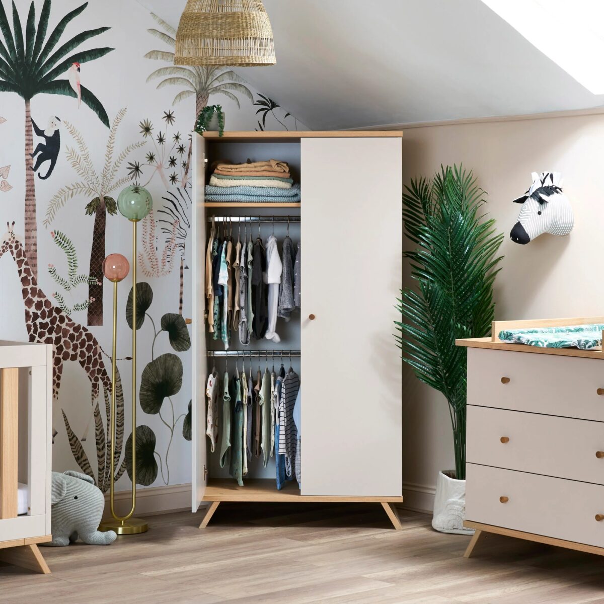Obaby Thea Double Wardrobe - Latte - Image 6