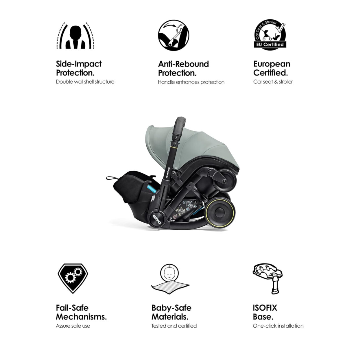 Doona X Infant Car Seat & Stroller – Dusty Sage - Image 10