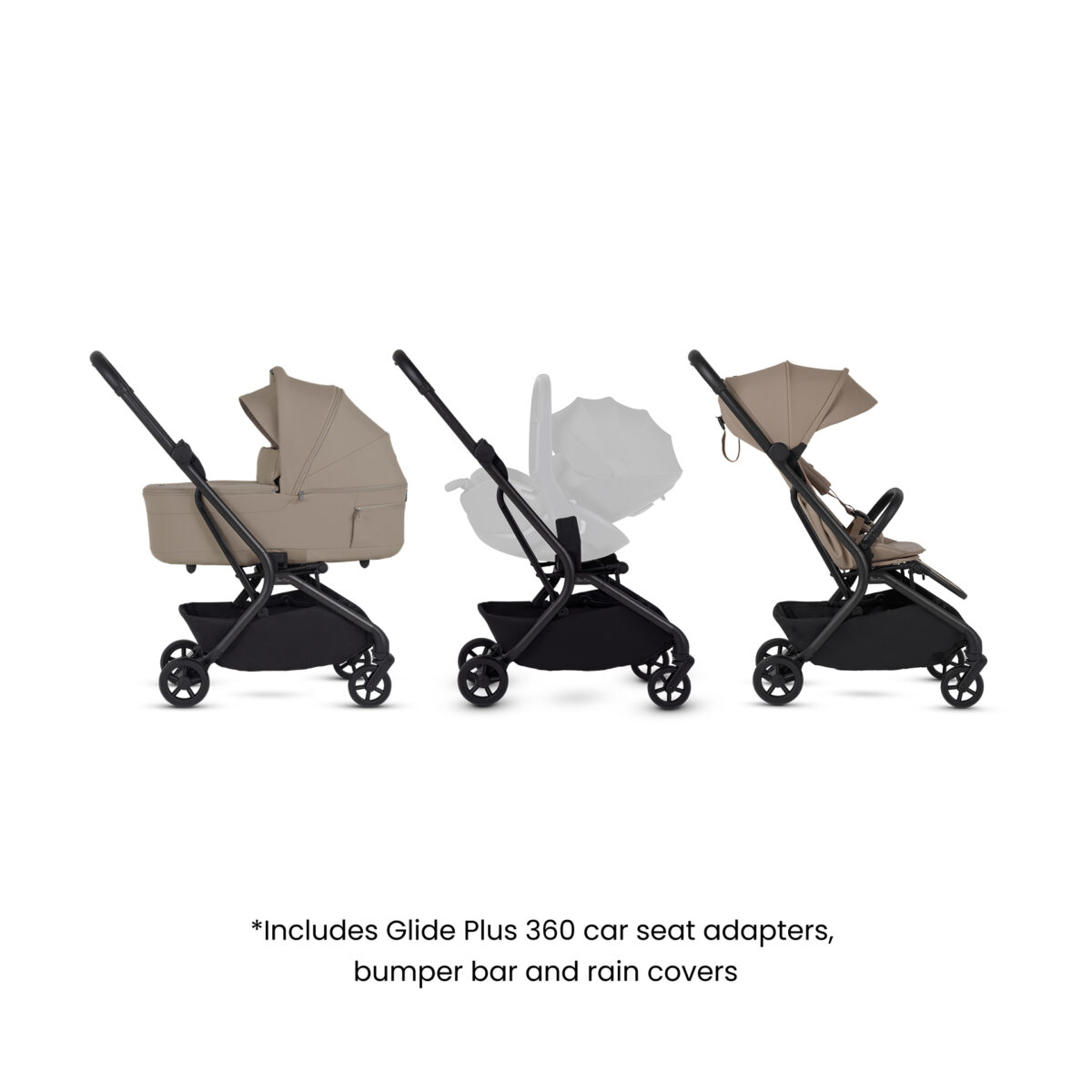 Silver Cross Nia Stroller with Carrycot - Champagne - Image 3