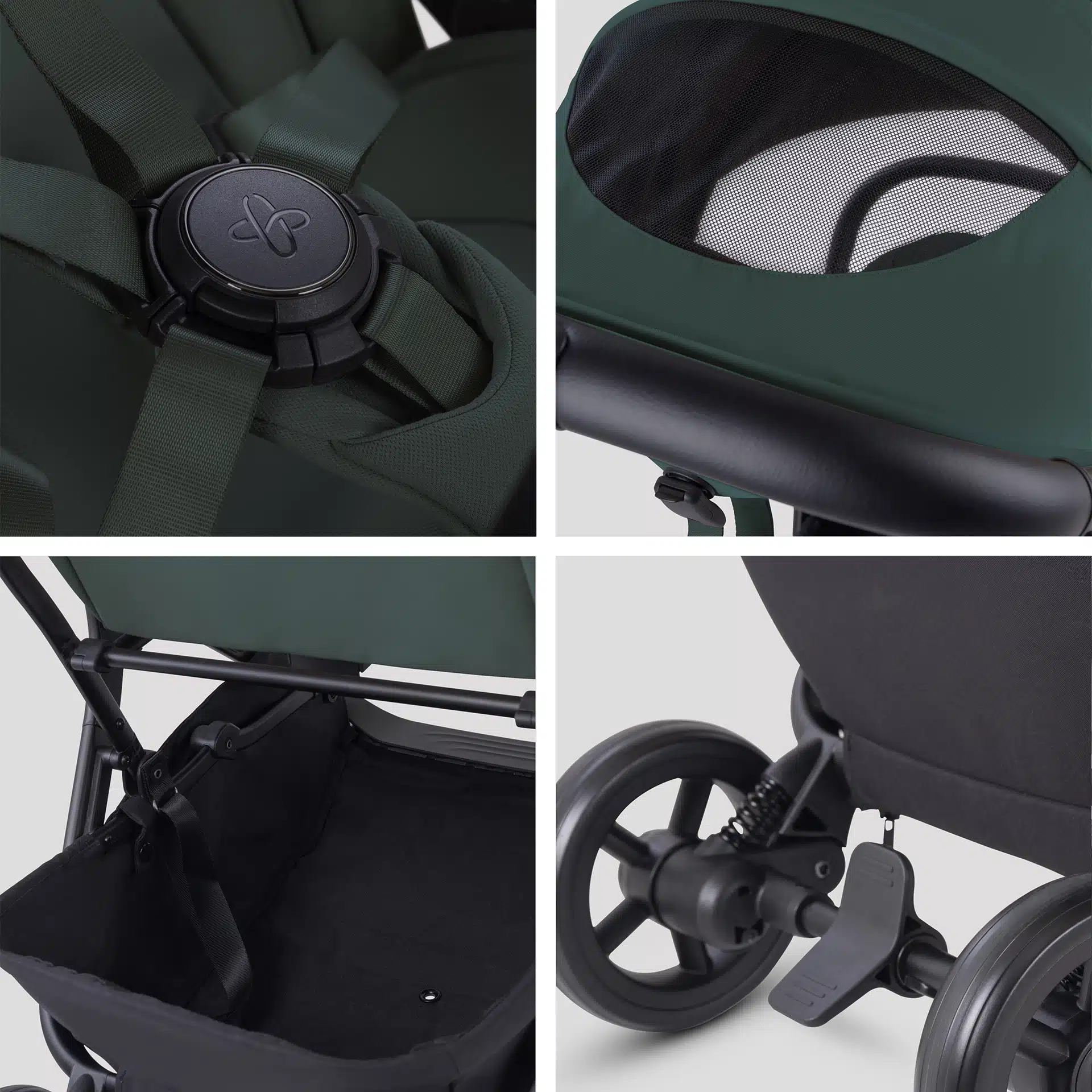 Silver Cross Nia Stroller with Carrycot - Conifer - Image 7