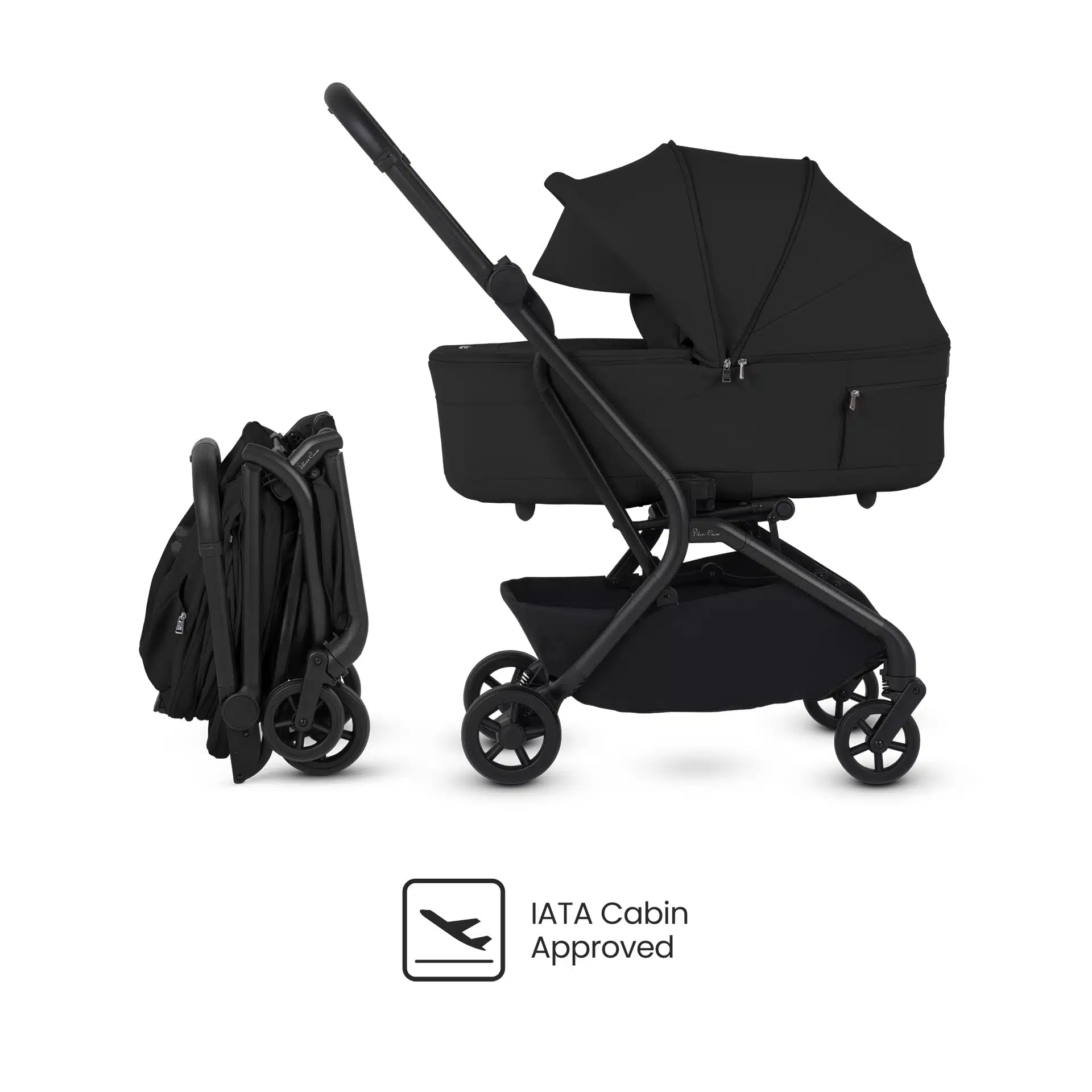 Silver Cross Nia Stroller with Carrycot - Onyx - Image 2