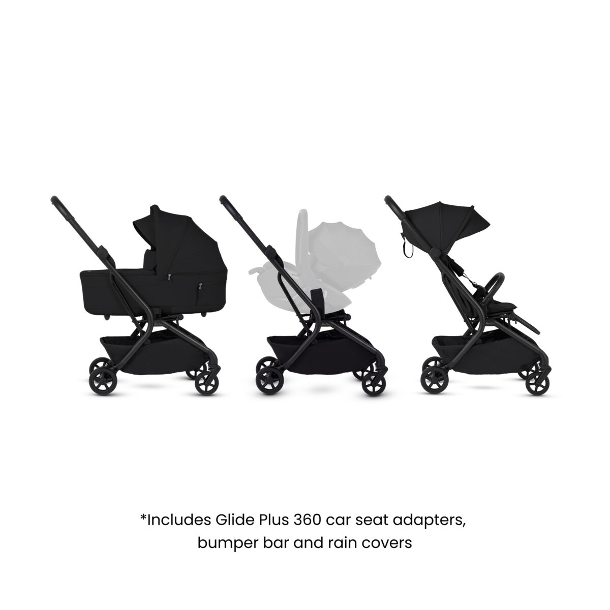 Silver Cross Nia Stroller with Carrycot - Onyx - Image 5