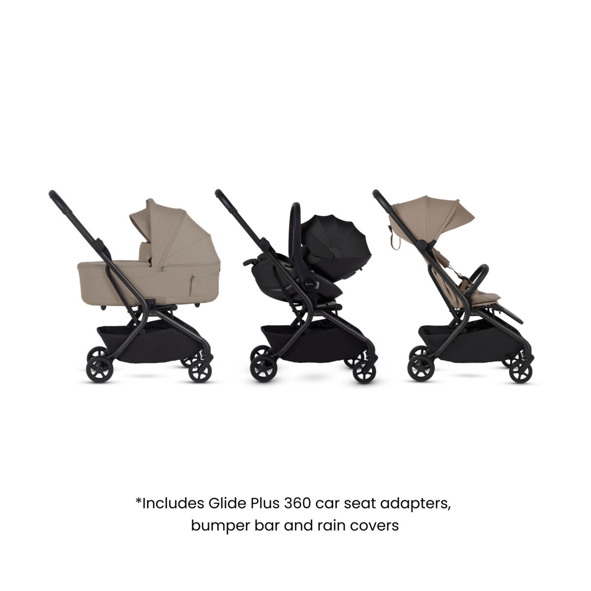 Silver Cross Nia Travel System with Glide Plus, Base 360 and Accessory Pack