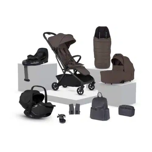 Silver Cross Nia Travel System with Glide Plus, Base 360 and Accessory Pack - Chocolate