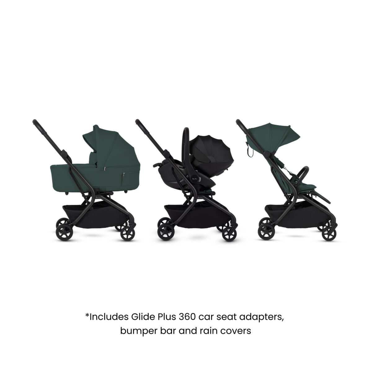 Silver Cross Nia Travel System with Glide Plus, Base 360 and Accessory Pack