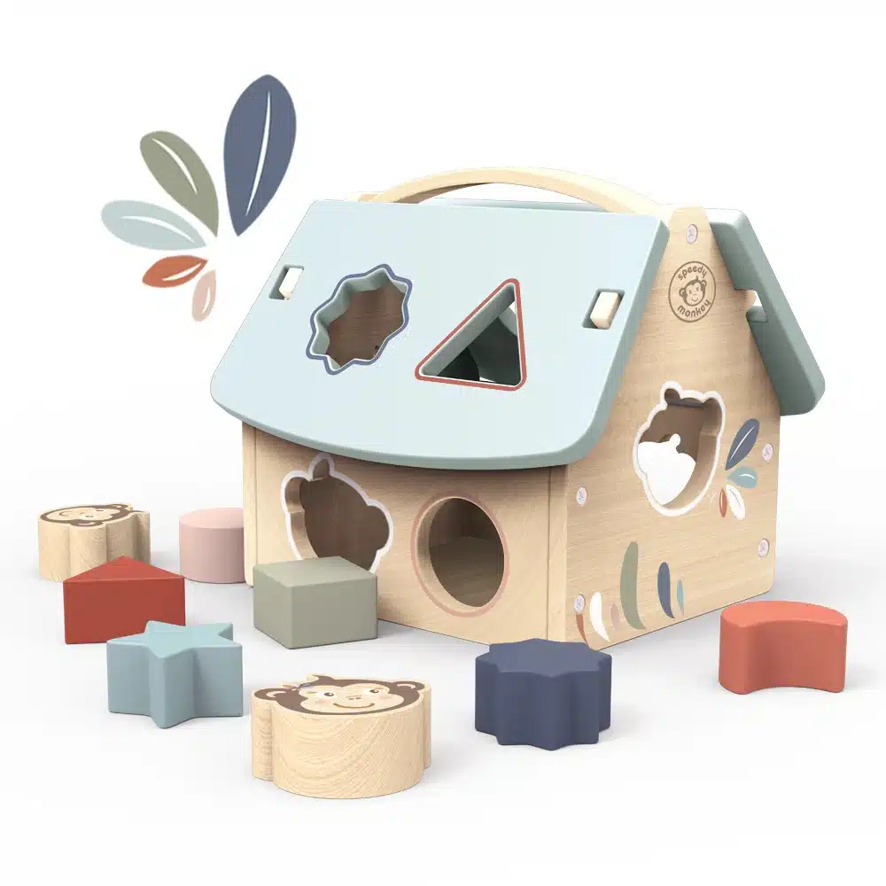 Speedy Monkey Wooden House Shape Sorter