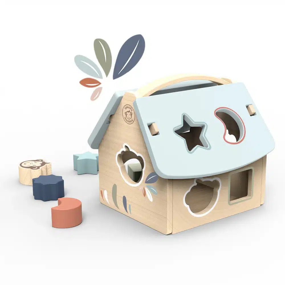 Speedy Monkey Wooden House Shape Sorter - Image 4