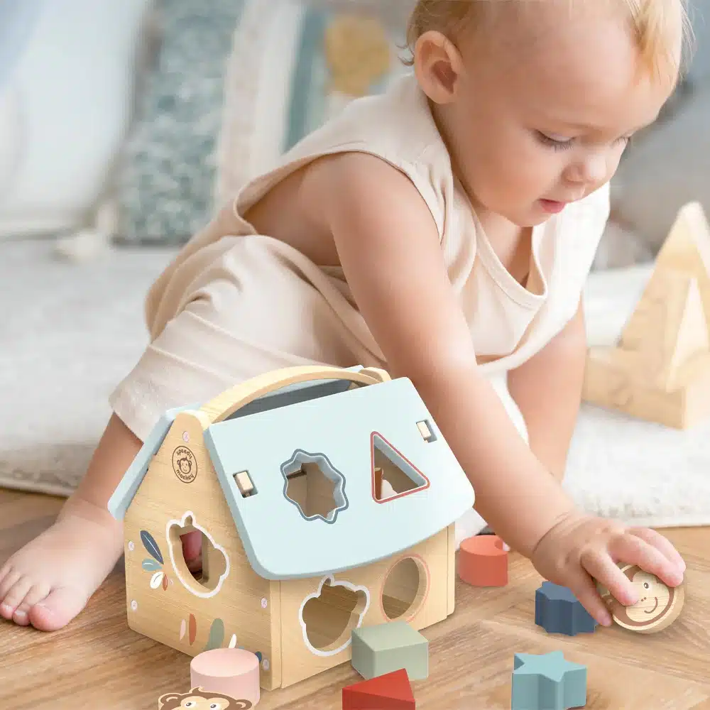 Speedy Monkey Wooden House Shape Sorter - Image 5