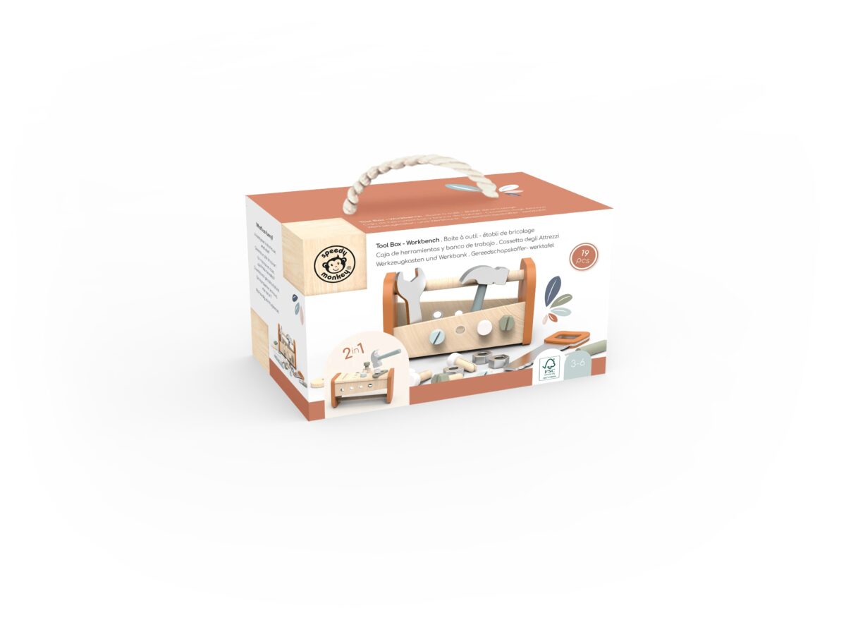 Speedy Monkey Wooden Tool Box & Workbench 2 in 1 - Image 3
