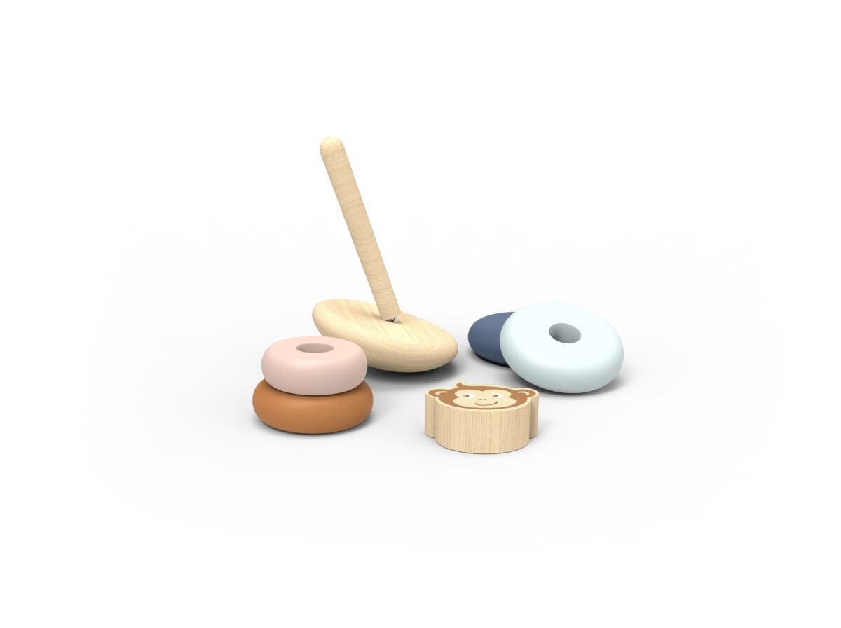 Speedy Monkey Roly-poly Wooden Stacker - Image 2