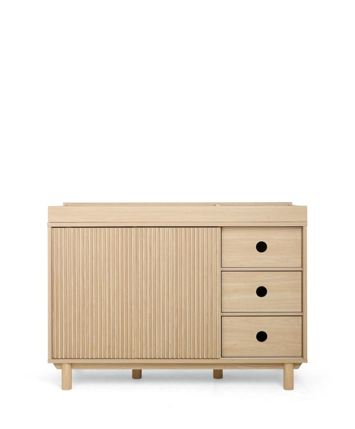 Mamas and Papas Oska Wide 3 Piece Nursery Furniture Set including Cotbed, Wardrobe and Changer - Natural Oak - Image 2
