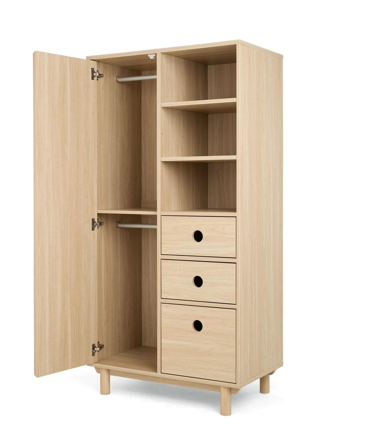 Mamas and Papas Oska Wide 3 Piece Nursery Furniture Set including Cotbed, Wardrobe and Changer - Natural Oak - Image 5