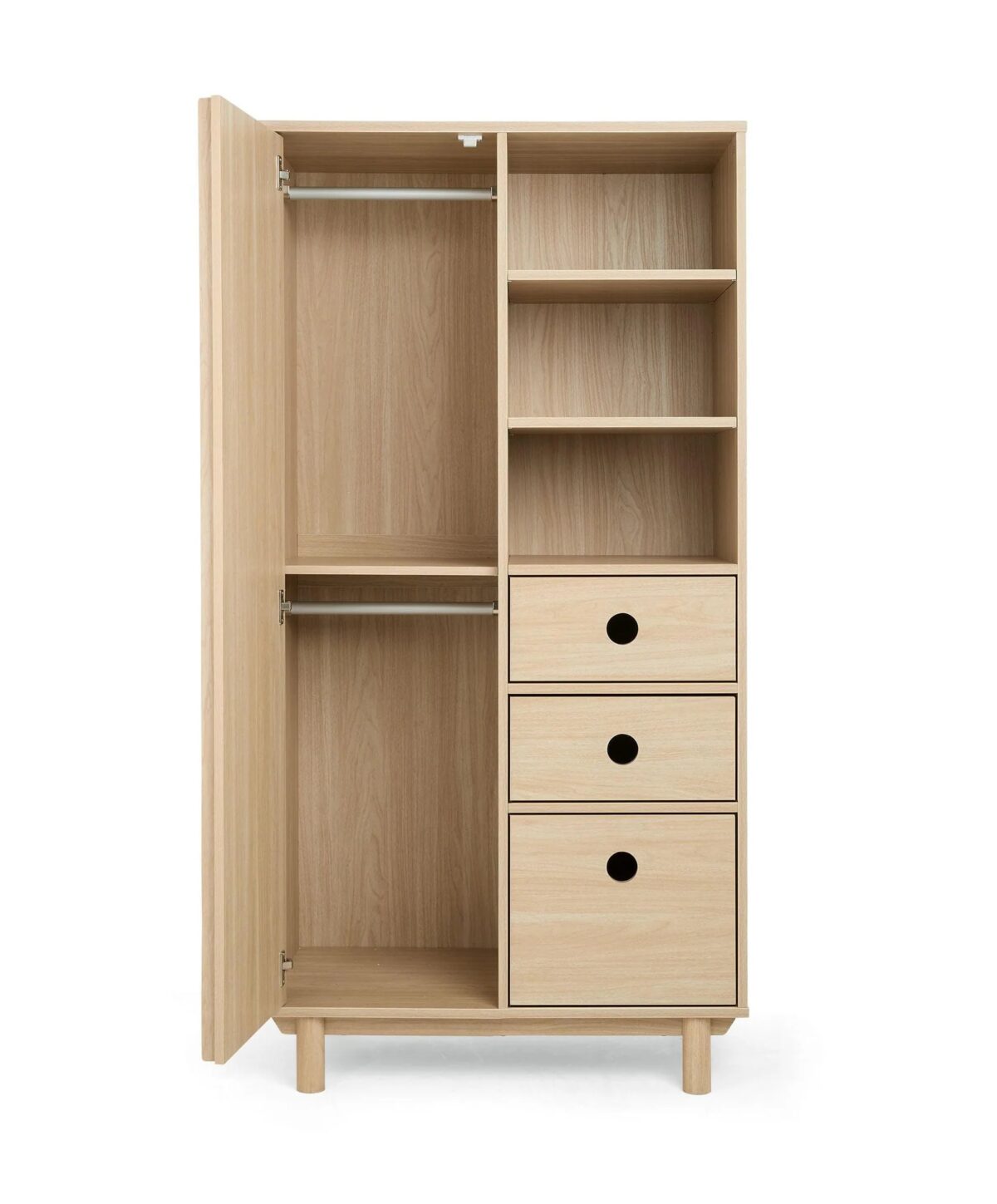 Mamas and Papas Oska Wide 3 Piece Nursery Furniture Set including Cotbed, Wardrobe and Changer - Natural Oak - Image 4