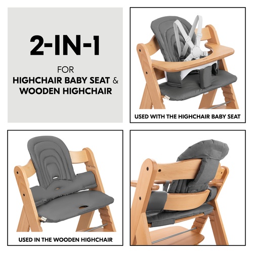 Hauck Highchair Baby Seat Pad - Dark Grey - Image 20