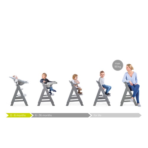 Hauck Alpha Wooden Highchair - Grey - Image 22