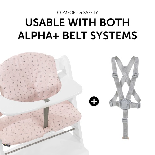 Hauck Alpha Highchair Pad Select - Jersey Flowers Rose - Image 4