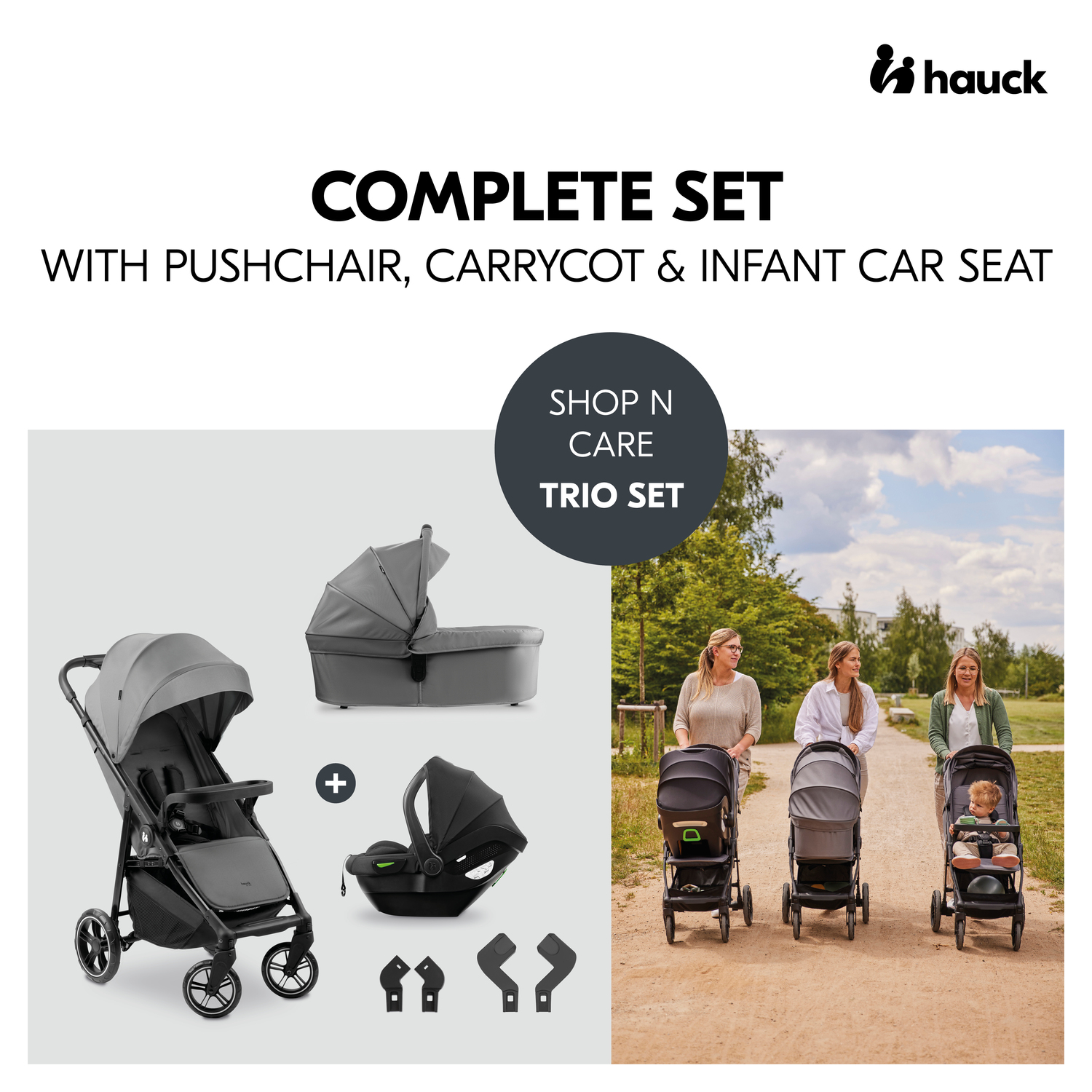 Hauck Shop N Care Trio Set - Grey - Image 4