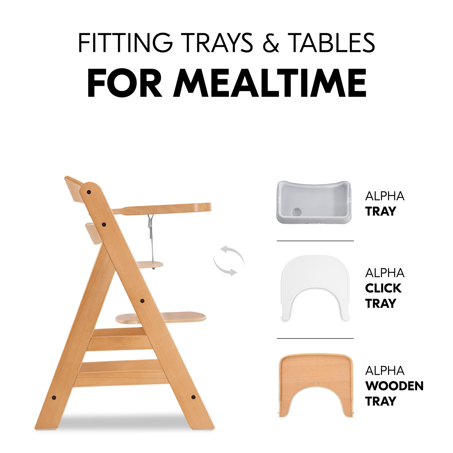 Hauck Alpha+ Wooden Highchair – Natural